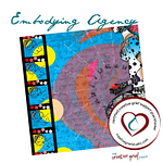 embodying agency cover of our manual section from the cert course showing mixed media art and our logo