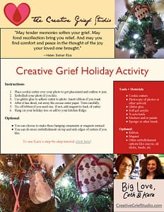 Holiday kit how-to details with Studio logo, photo, lists, and message from founders.